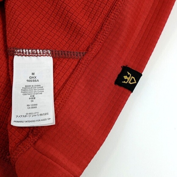 Demarini Baseball Shirt Mens Medium Red Raglan Heater Fleece Logo Pullover Top - Picture 9 of 13